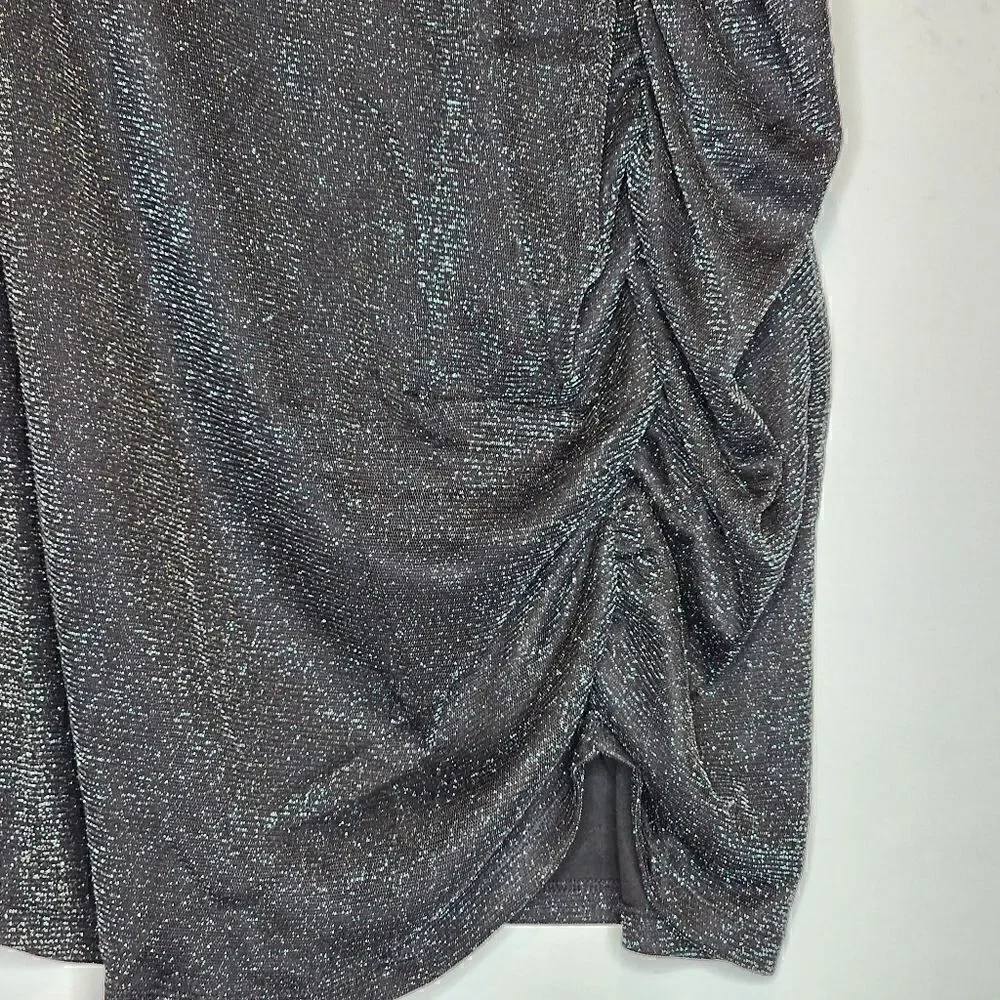 6X 30W Torrid Black At The Knee Glitter Knit Cinch Bodycon Skirt Special Occasio